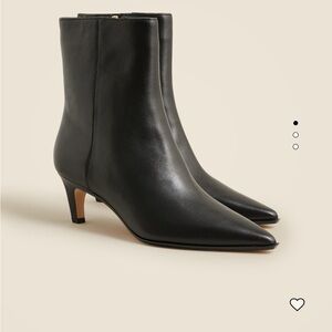 J. Crew Sleek Black Leather Heeled Boots